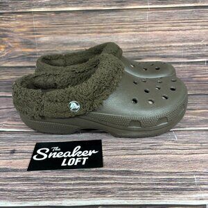 Crocs Classic Lined Clogs Brown Slip On Women's Shoes Size 8